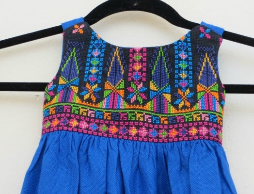 Embroidered Dress from Gaza (Blue)