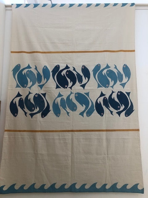 Hand-Printed Linen Tablecloth