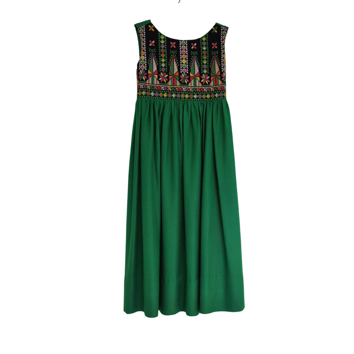 Embroidered Dress from Gaza, Green – Shop Palestine