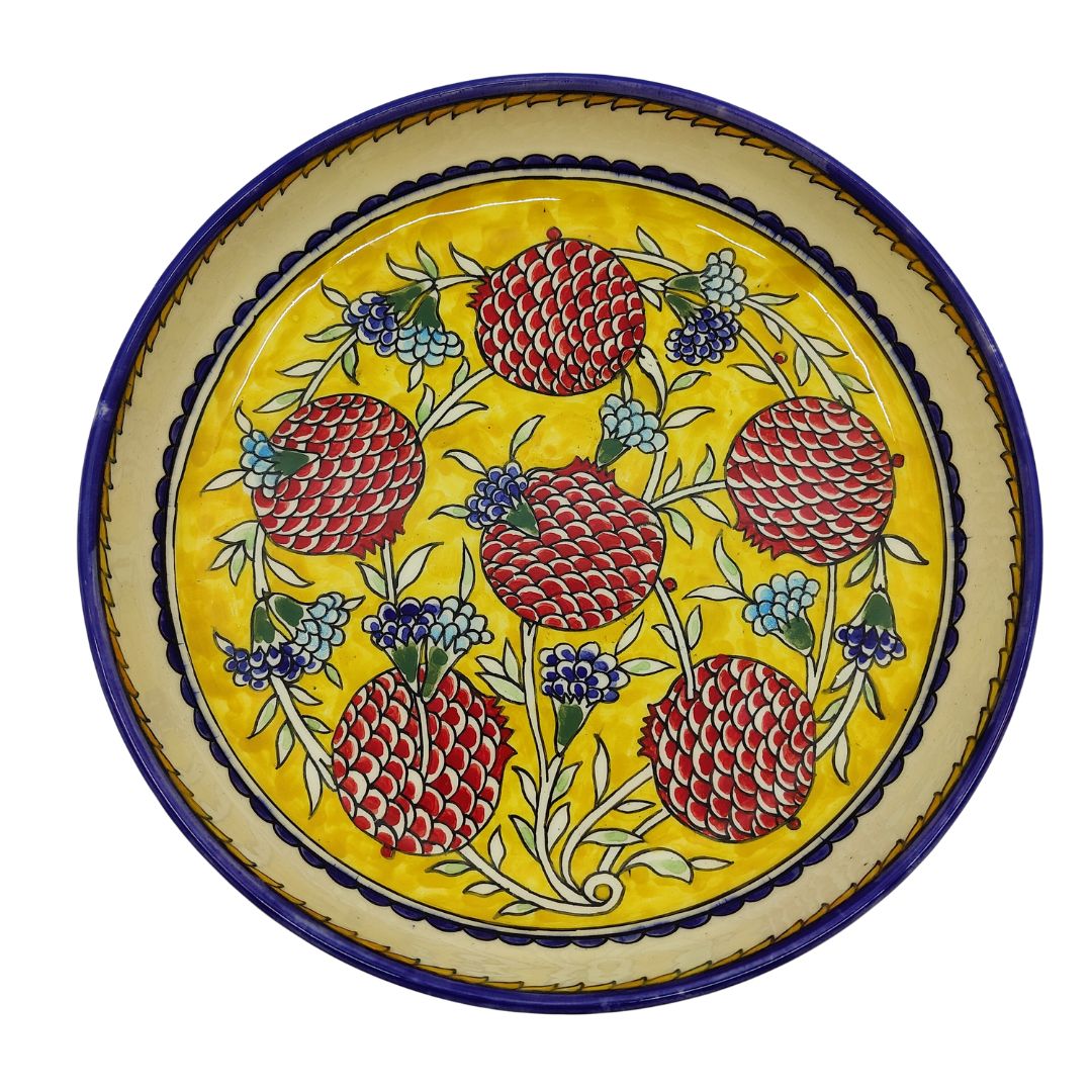 Ceramic Serving Bowl (11 inches) - Yellow Pomegranates
