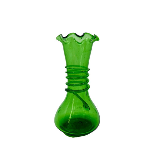 Glass Vase (7") - Emerald Green