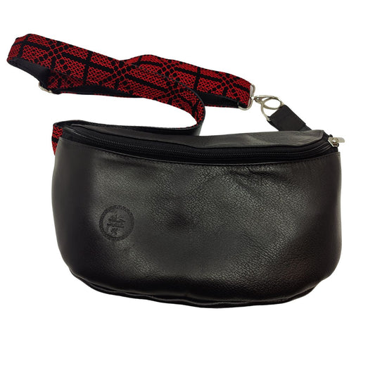 Leather Fanny Pack with Embroidery