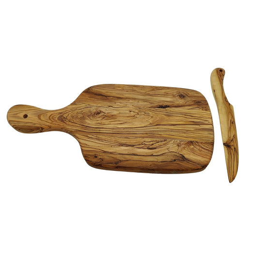 Olive Wood Gift Set (Cutting Board and Knife)